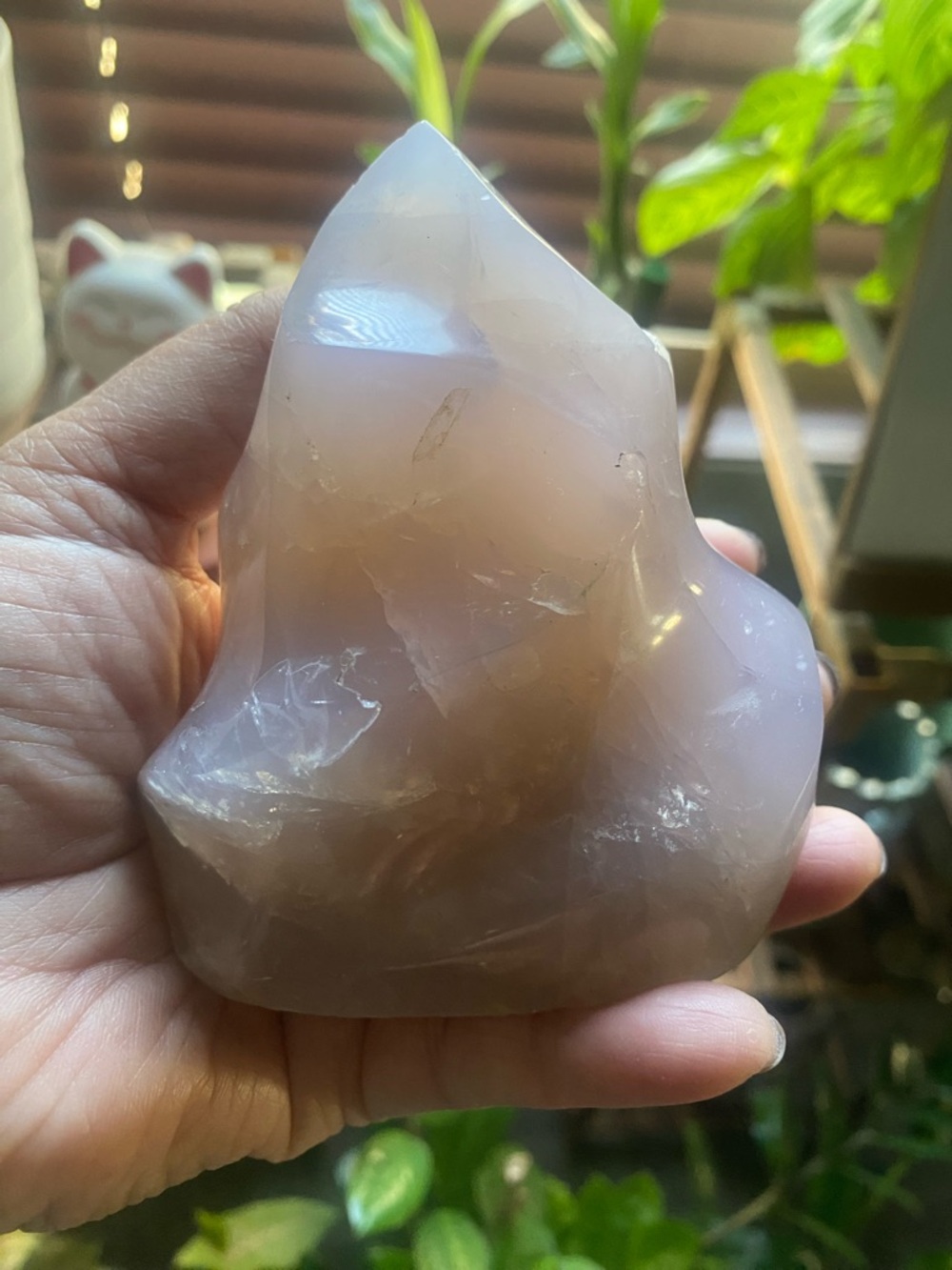 Blue Rose Quartz Crystal Flame